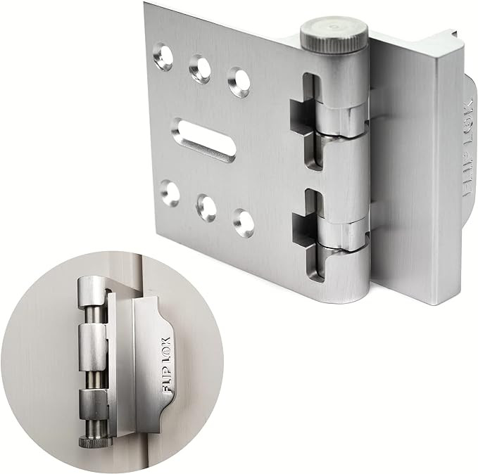 FlipLok High Security Door Lock - 10X Stronger Than a Deadbolt, Keypad Lock, Silver, Keyless | Amazon (US)