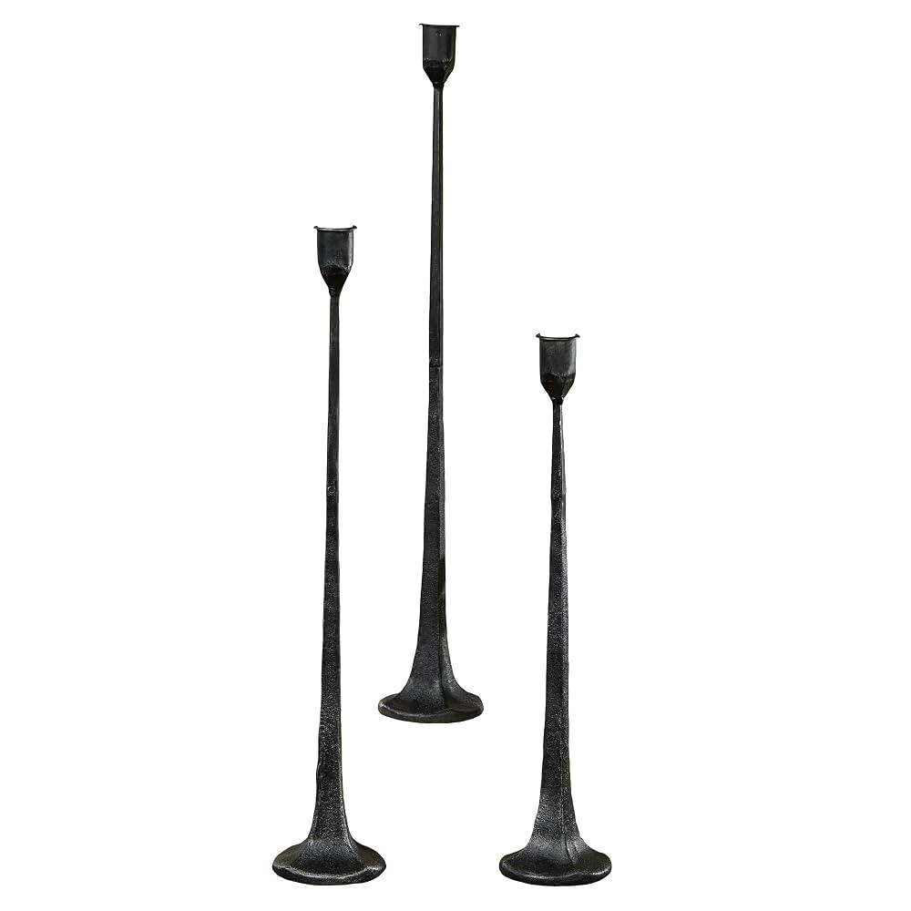 Modern Ayla Candlestick Set | Industrial Style Taper Candle Holders for Home Decor | Black Metal ... | Amazon (US)