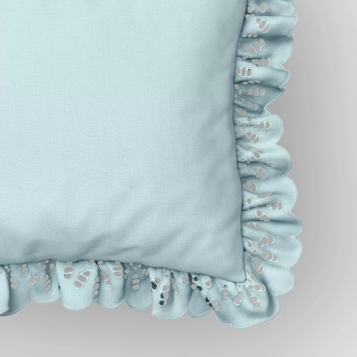 26"x26" Eyelet Ruffle Outdoor Throw Pillow Blue - Threshold™ designed with Studio McGee | Target