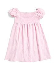 Girls Gingham Seersucker Upf 50 Smocked Dress | TJ Maxx