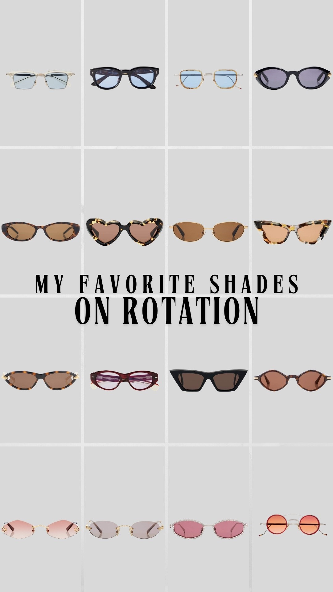 Shades on rotation 🕶️

#LTKSeasonal #LTKNYFW #LTKTravel