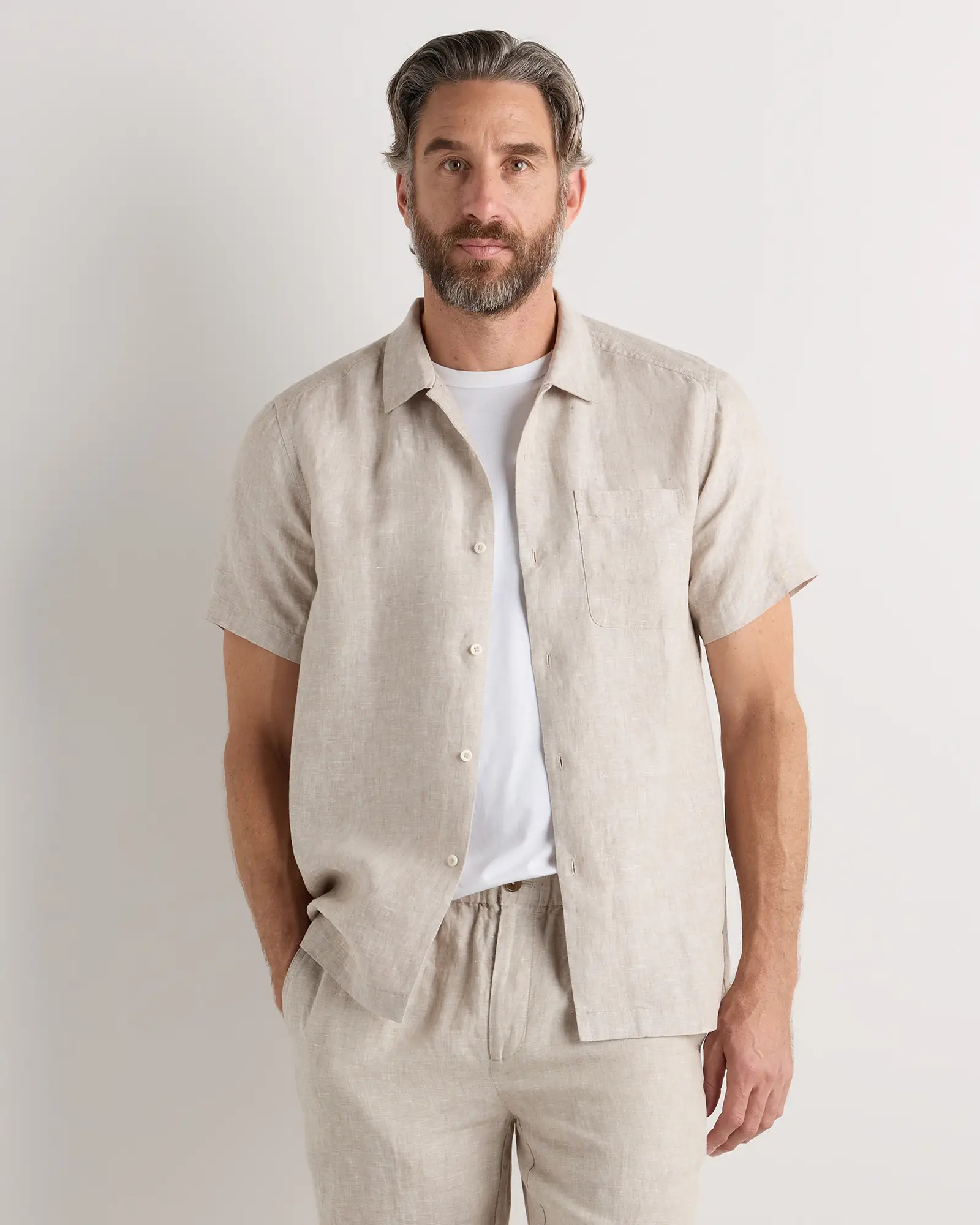 100% European Linen Camp Shirt in Flax | Quince