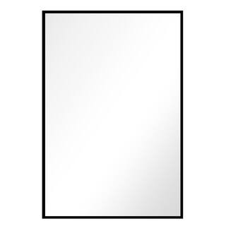 Home Decorators Collection 26 in. W x 38 in. H Framed Rectangular Bathroom Vanity Mirror in Black... | The Home Depot