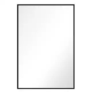 26 in. W x 38 in. H Rectangular Polystyrene Framed Floating Mount Wall Bathroom Vanity Mirror in ... | The Home Depot