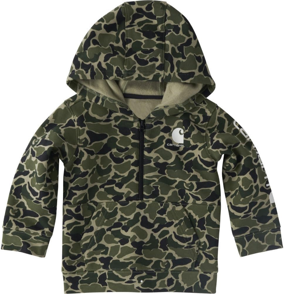 Carhartt Kid's CA6735 Long-Sleeve Half-Zip Camo Sweatshirt - Boys | Amazon (US)