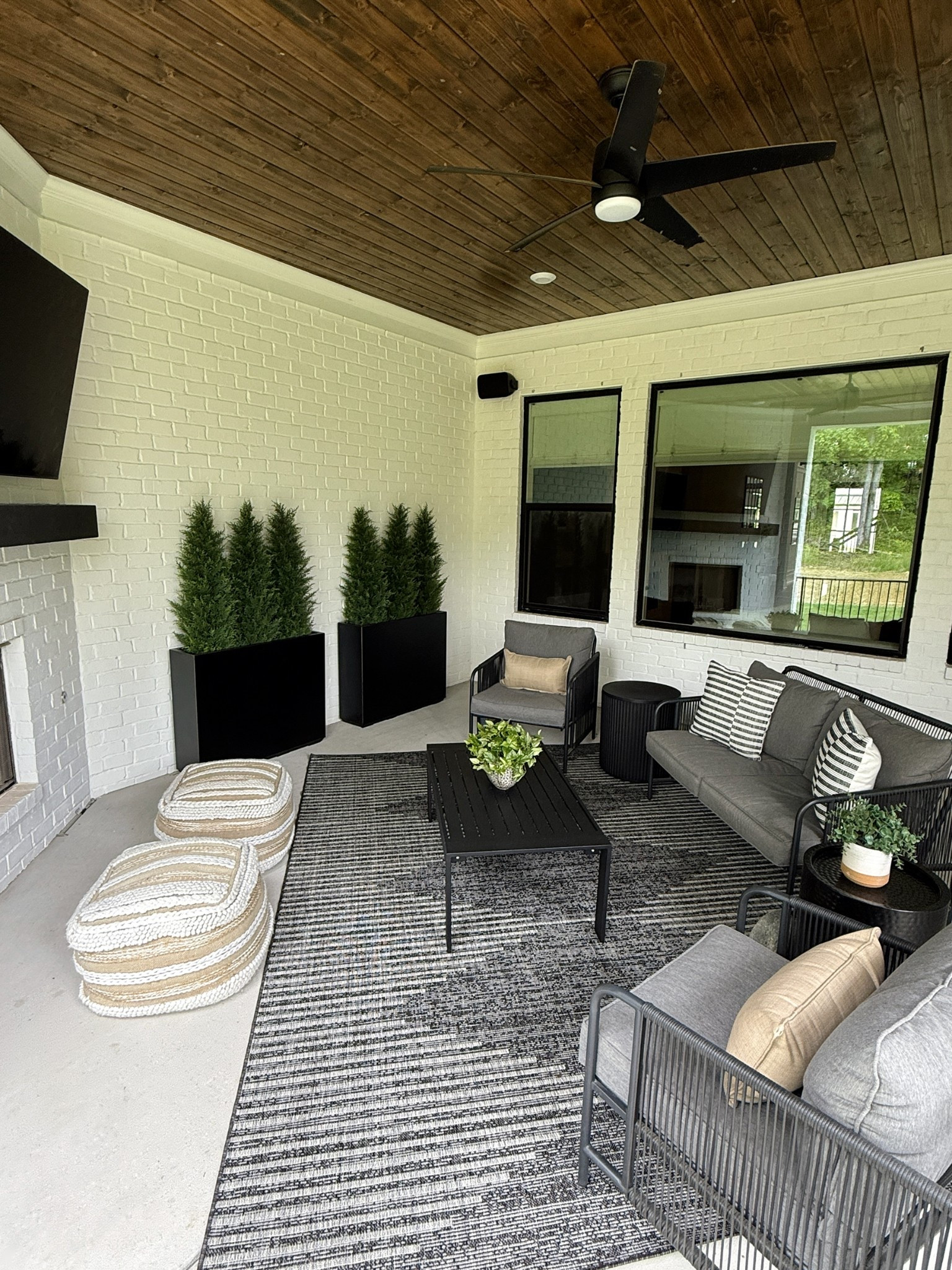 We love sitting outdoor when the weather is nice. I’ve been working on fixing up our outdoor space. I always get all of our rugs at @wayfair! This new outdoor rug is perfect for our back patio! I also added this table and pillows!  #ad #wayfair #wayfairpartner 