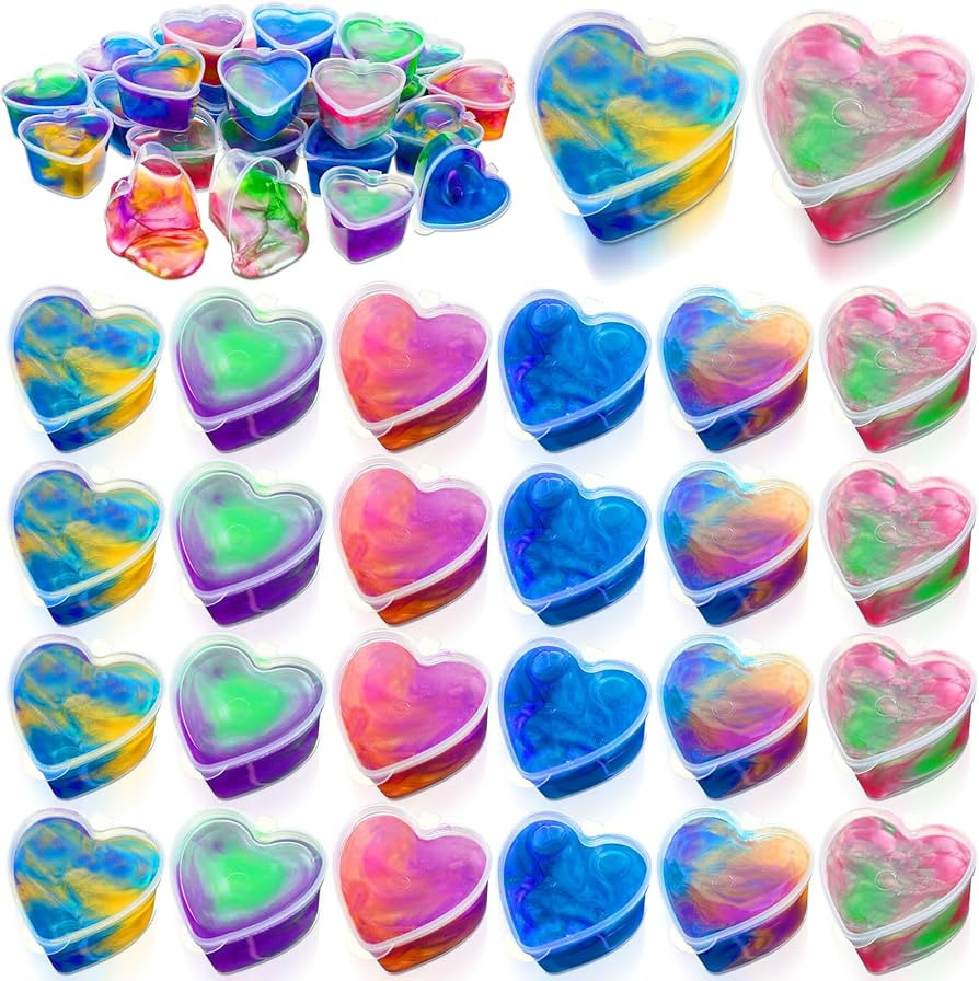 36 Pcs Valentine's Day Galaxy Stress Relief Fidget Toy Stress Reliever Non Sticky Putty Toy for K... | Amazon (US)