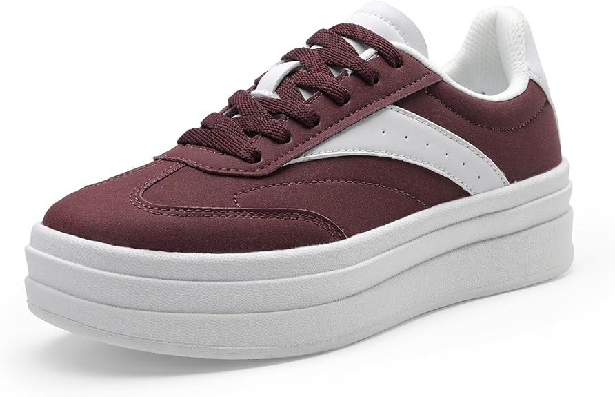 DREAM PAIRS Women's Platform Sneakers Walking Val Tennis Lace-Up Comfortable Casual Fashion Sneak... | Amazon (US)