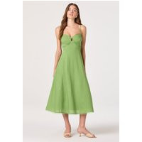 ASTR the Label | Christie Sweetheart Linen Midi Dress in Green |  Size XL | ASTR The Label (US)