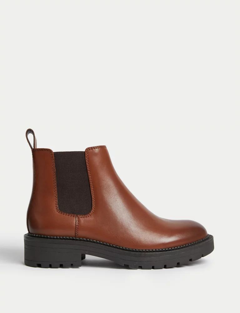 Wide Fit Leather Chelsea Boots | Marks & Spencer (UK)