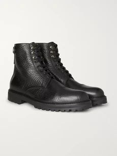 Barrington Pebble-Grain Leather Lace-Up Boots | Mr Porter Global