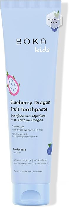 Boka Fluoride Free Toothpaste Nano Hydroxyapatite Toothpaste - Blueberry Dragon Fruit Flavor, 4 o... | Amazon (US)