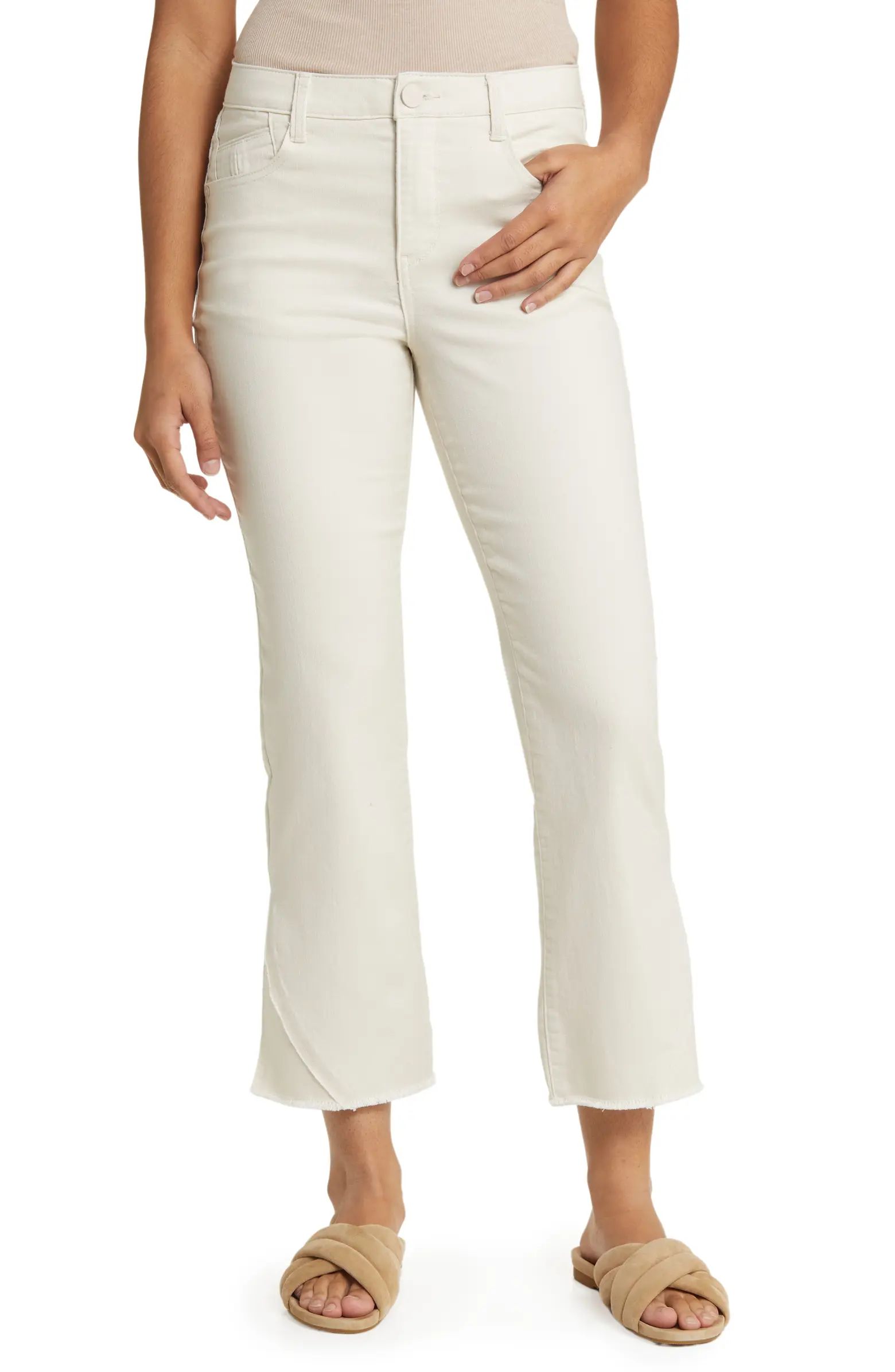 'Ab'Solution Frayed High Waist Ankle Barely Bootcut Jeans | Nordstrom