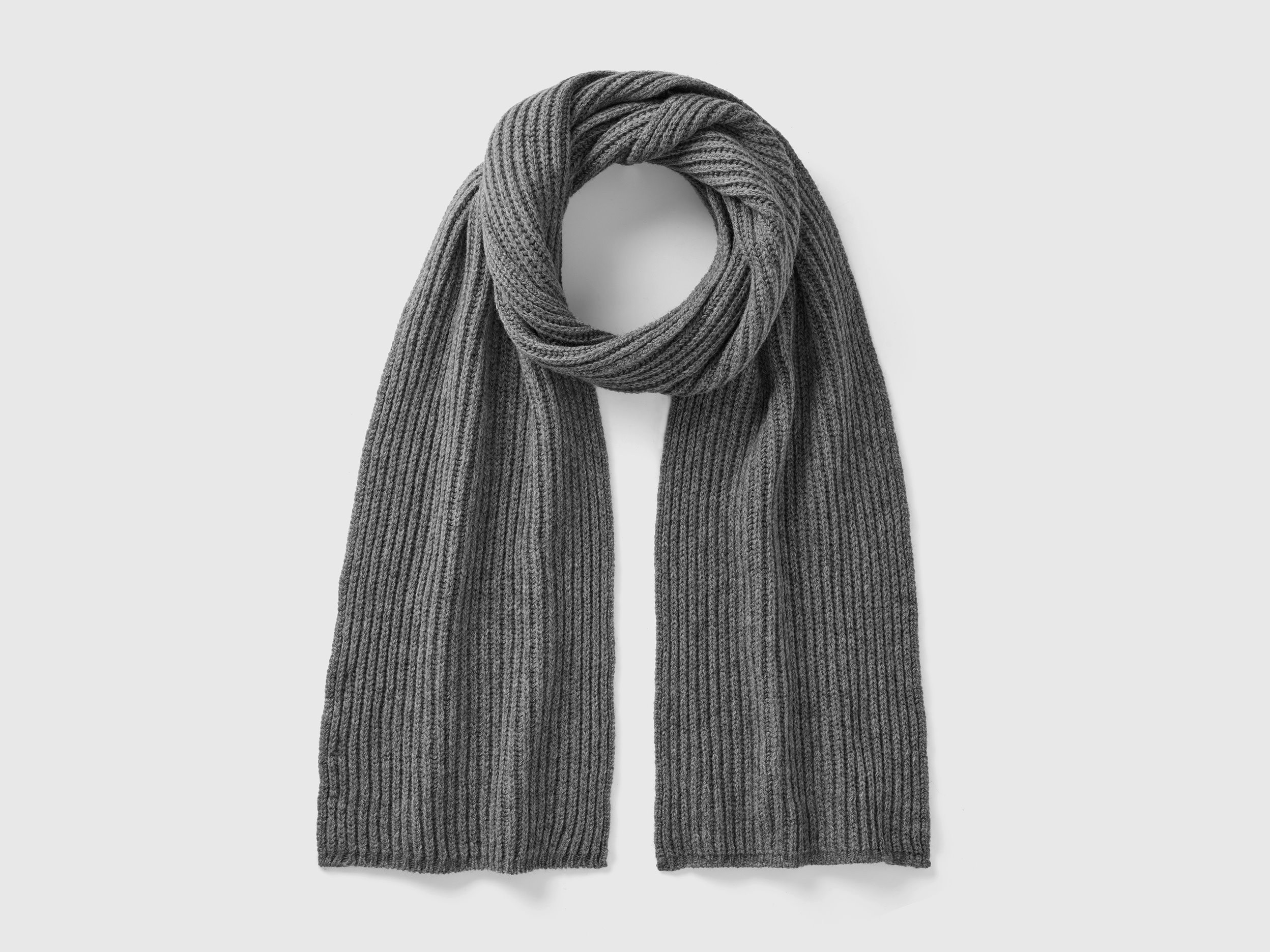 Pure virgin wool scarf - Dark Gray | Benetton | Benetton (EU)