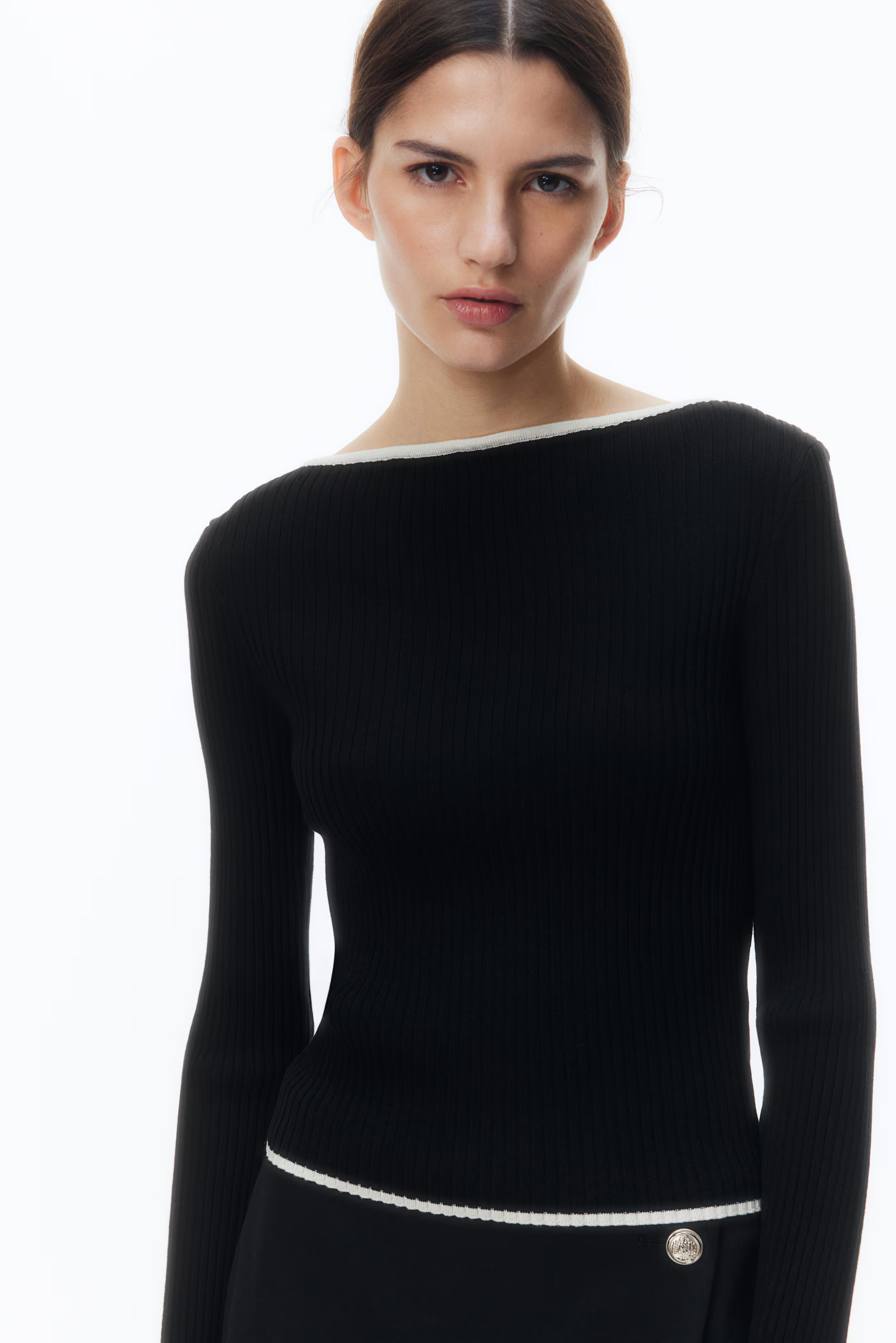 Rib-knit boat-neck top | H&M (UK, MY, IN, SG, PH, TW, HK)