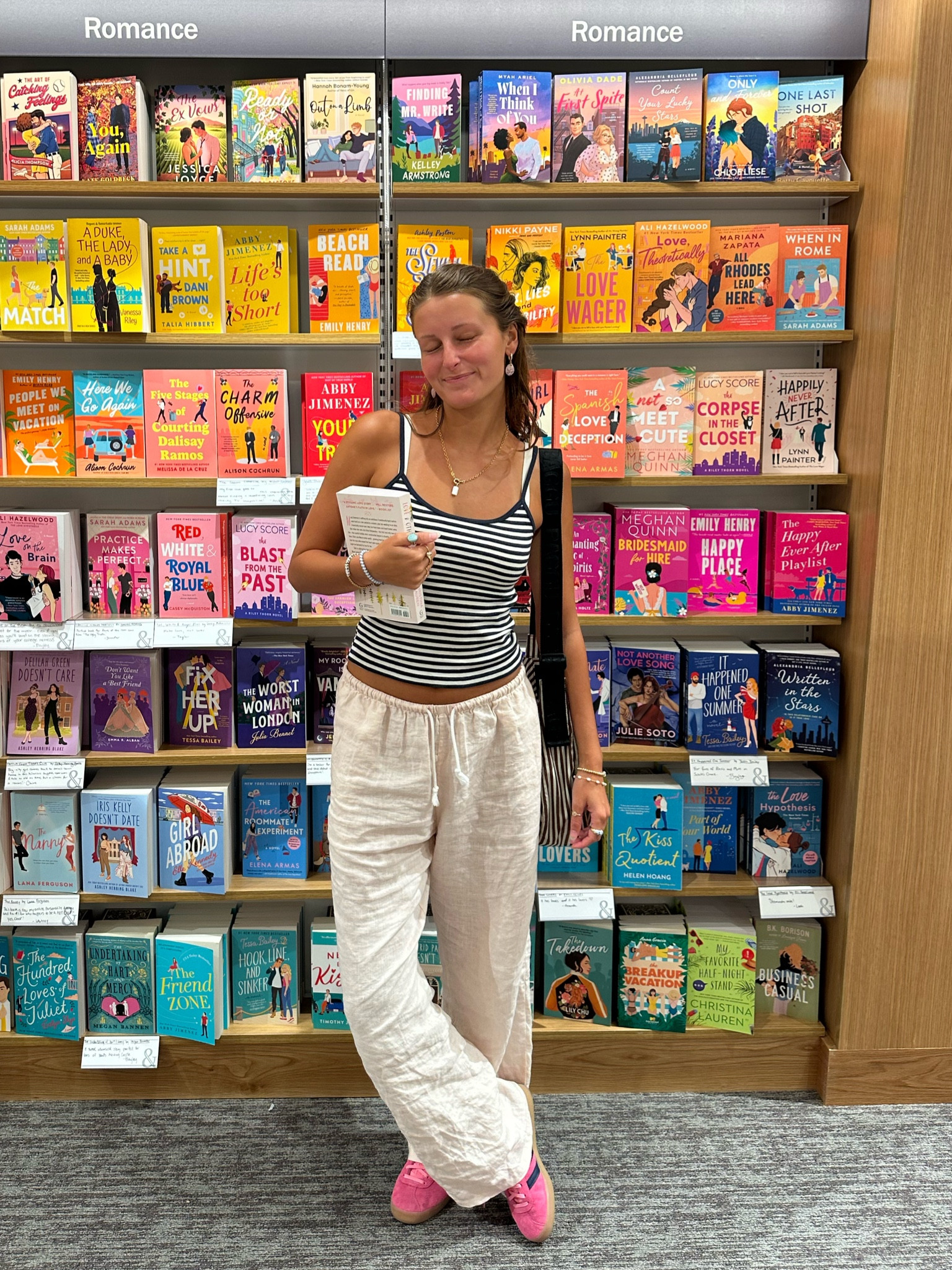 book shopping cozy fit <3
Brandy Melville, navy striped tank, colorful pink adidas 

#LTKStyleTip