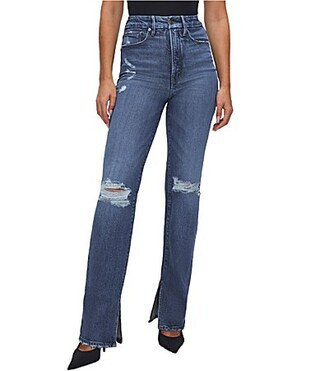 Good American Good Boy Inseam Slit Detail Jeans - 10 | Dillard's