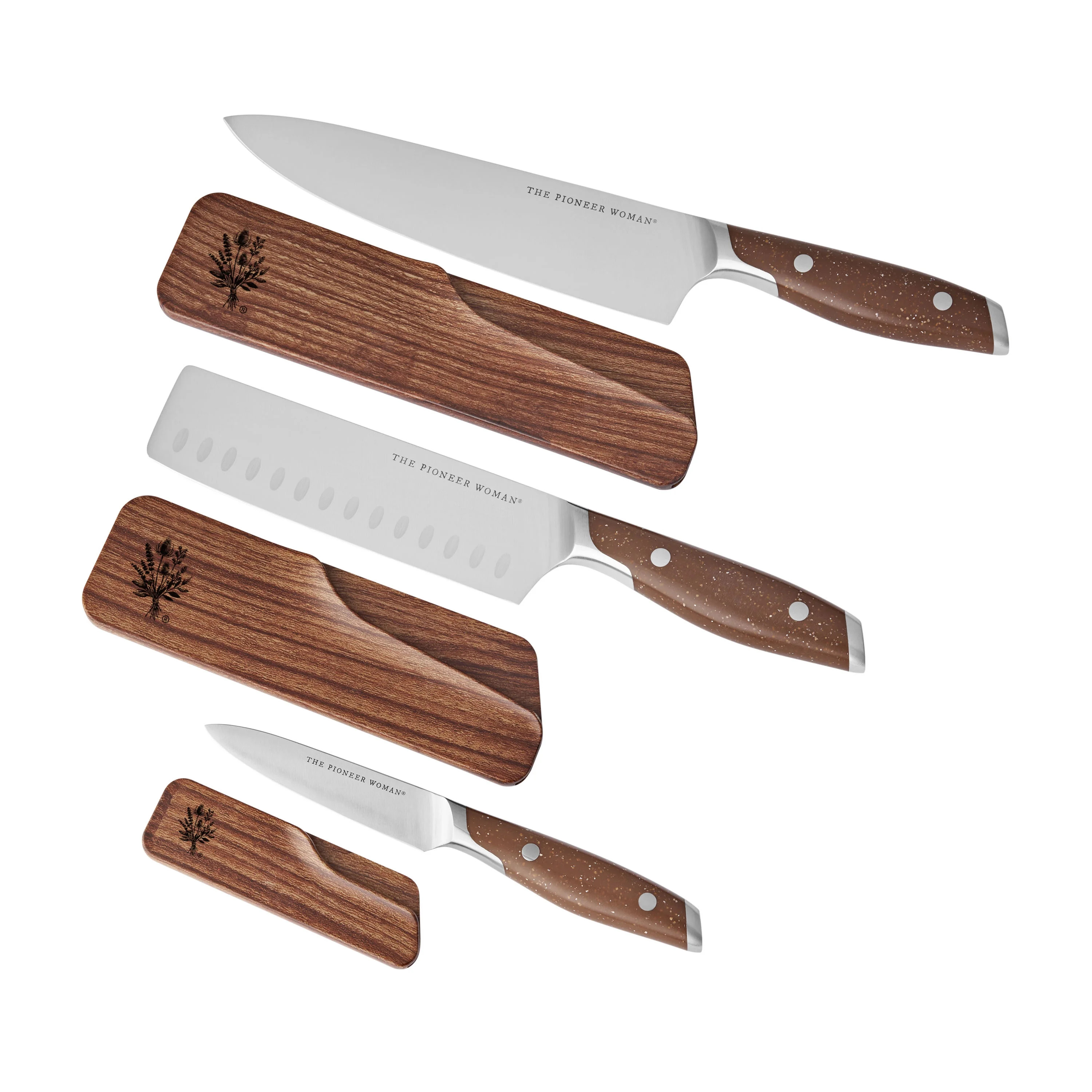 The Pioneer Woman 3-Piece Knife Set, Brown Speckle | Walmart (US)