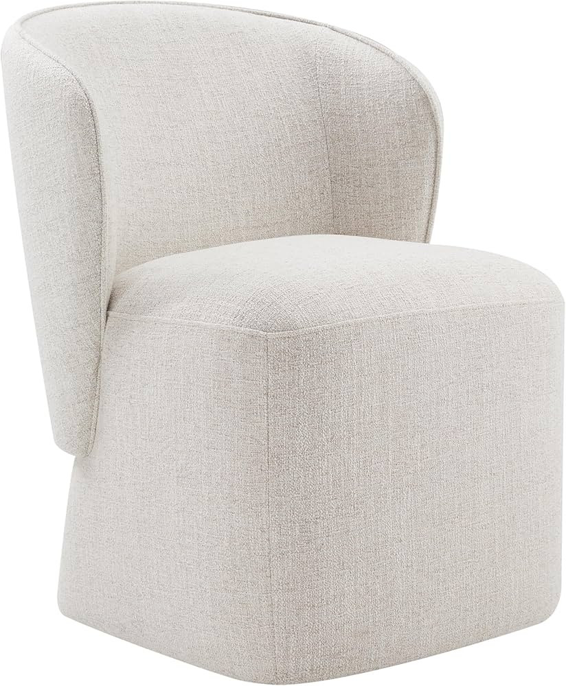 Upholstered Dining Chair with Casters No Assembly Linen DeakChair Wingback Single Sofa for Kitche... | Amazon (US)