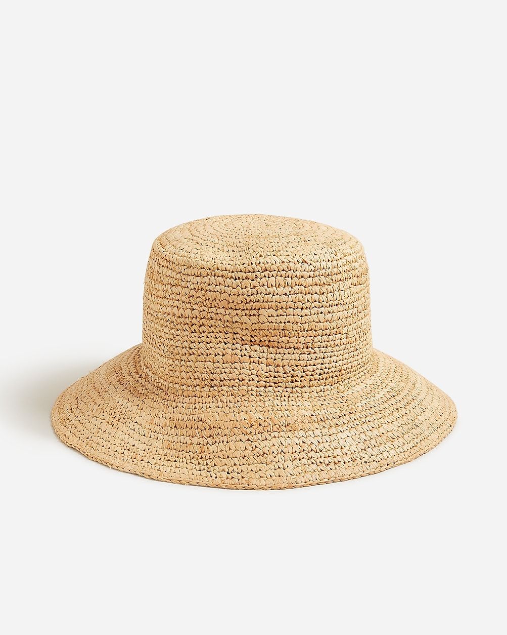 Wide-brim raffia bucket hat | J.Crew US