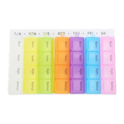 Unique Bargains 28 Grid Removable Flap Pill Case Colorful 1 Pc | Target