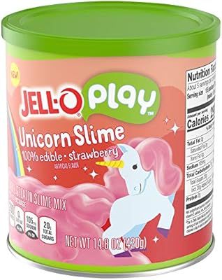 JELL-O Strawberry Unicorn Play Slime Gelatin Dessert Mix (14.8 oz Tin) | Amazon (US)
