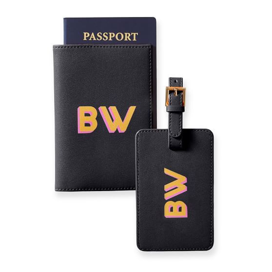 Fillmore Vegan Leather Luggage Tag and Passport Case, Printed | Mark and Graham | Mark and Graham