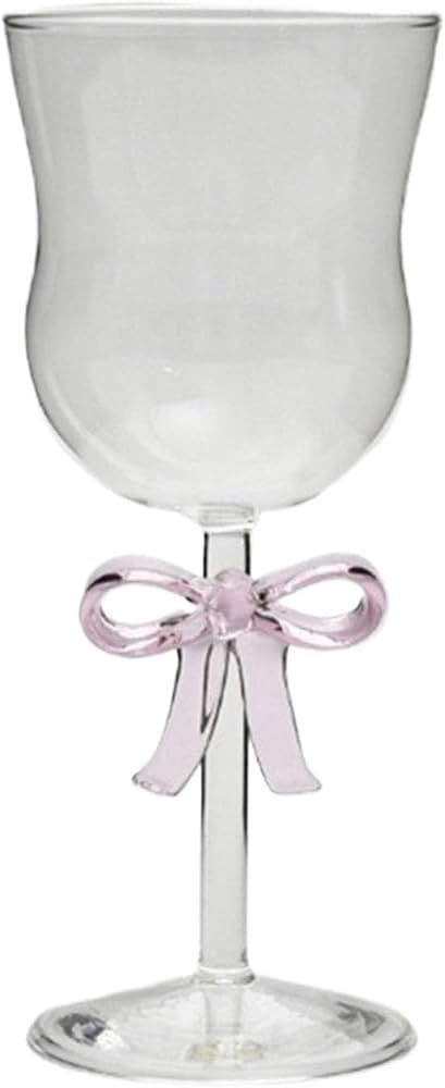 Unique Bow Crystal Wine Glasses Goblet Parties Red Wine Glass for Weddings, Valentine's Day, Bars... | Amazon (US)