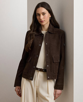 Women's Buttoned Suede Jacket | Macy's