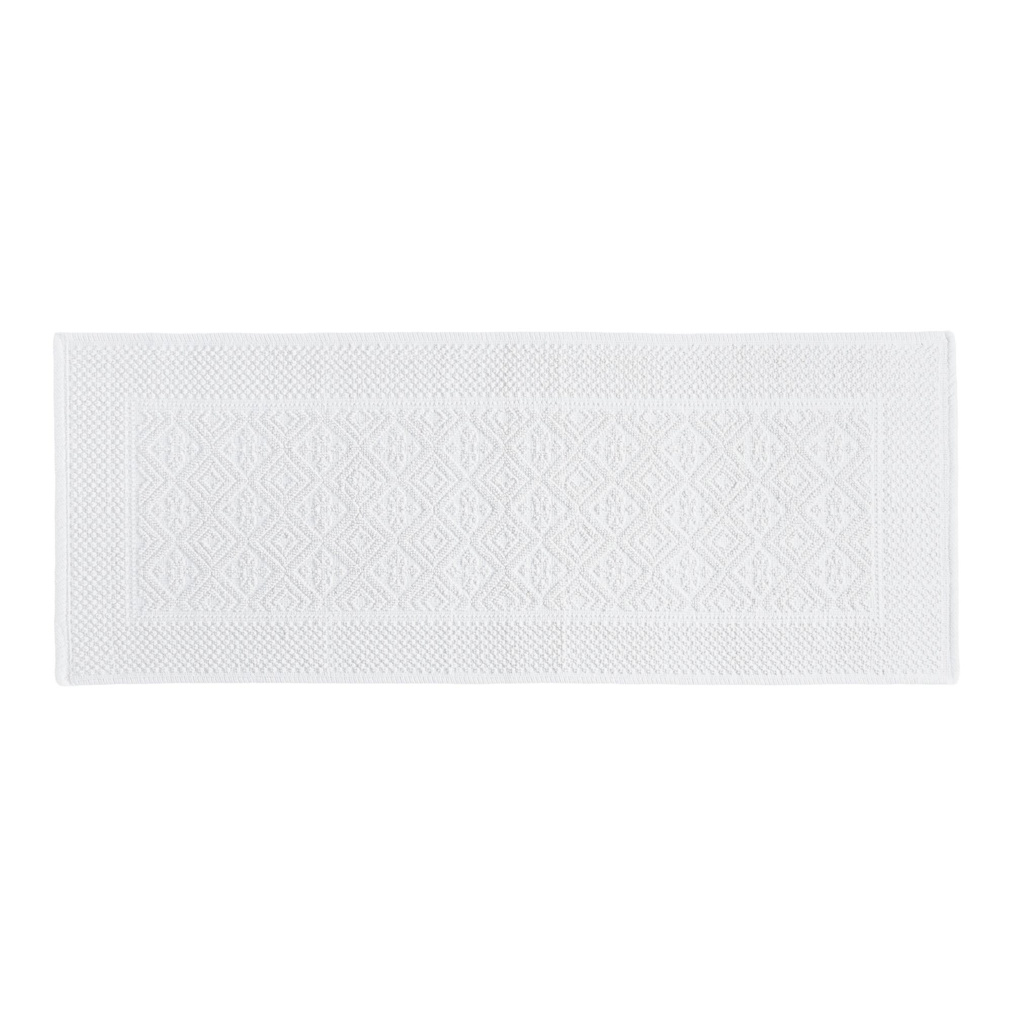 White Large Woven Bath Mat - Cotton by World Market | World Market