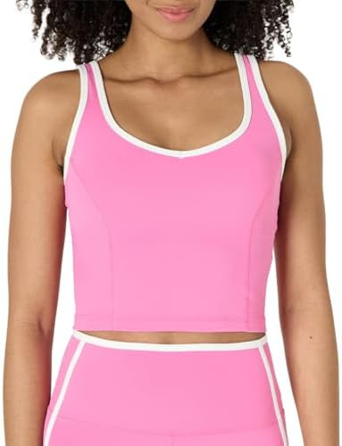 Amazon Essentials Women's Active FormFlex Buttery Soft Light Support Crop Tank with Bra | Amazon (US)