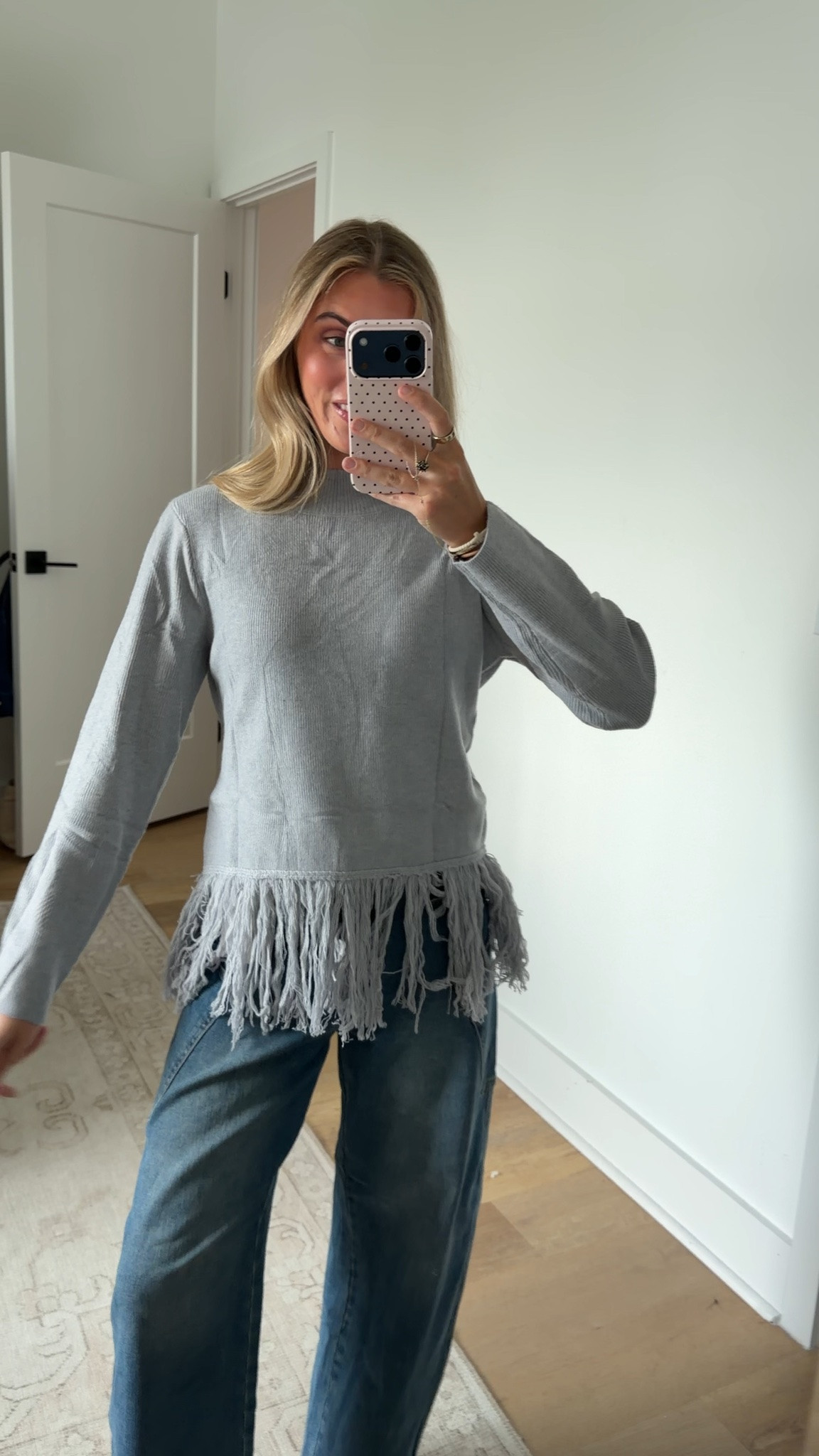 Amazon size small Imily Bela Womens Fringe Sweater Mock Neck Long Sleeve Pullover Tops
Ribbed Collar,Tassel Hem,Soft Knit,Bohemian style,Loose Fit

#LTKootd #LTKSaleAlert #LTKSeasonal