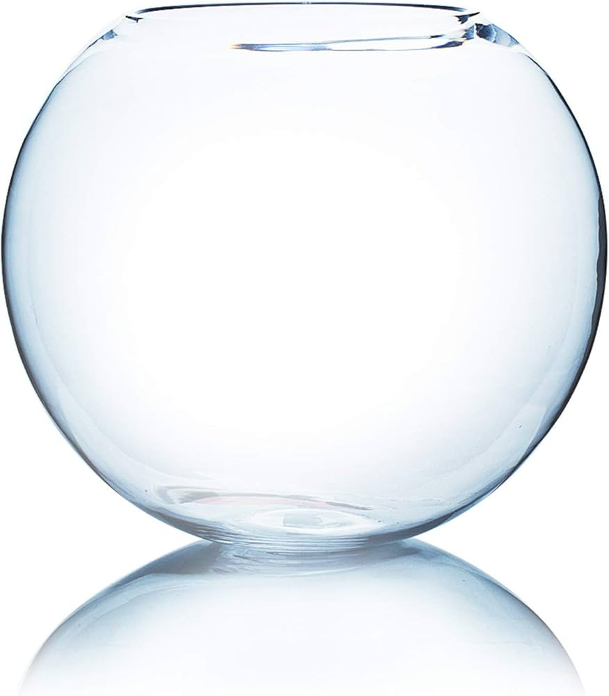 WGV Large Bowl Glass Vase, Diameter, Height, (Multiple Sizes Choices) Clear Huge Round Bubble Vas... | Amazon (US)