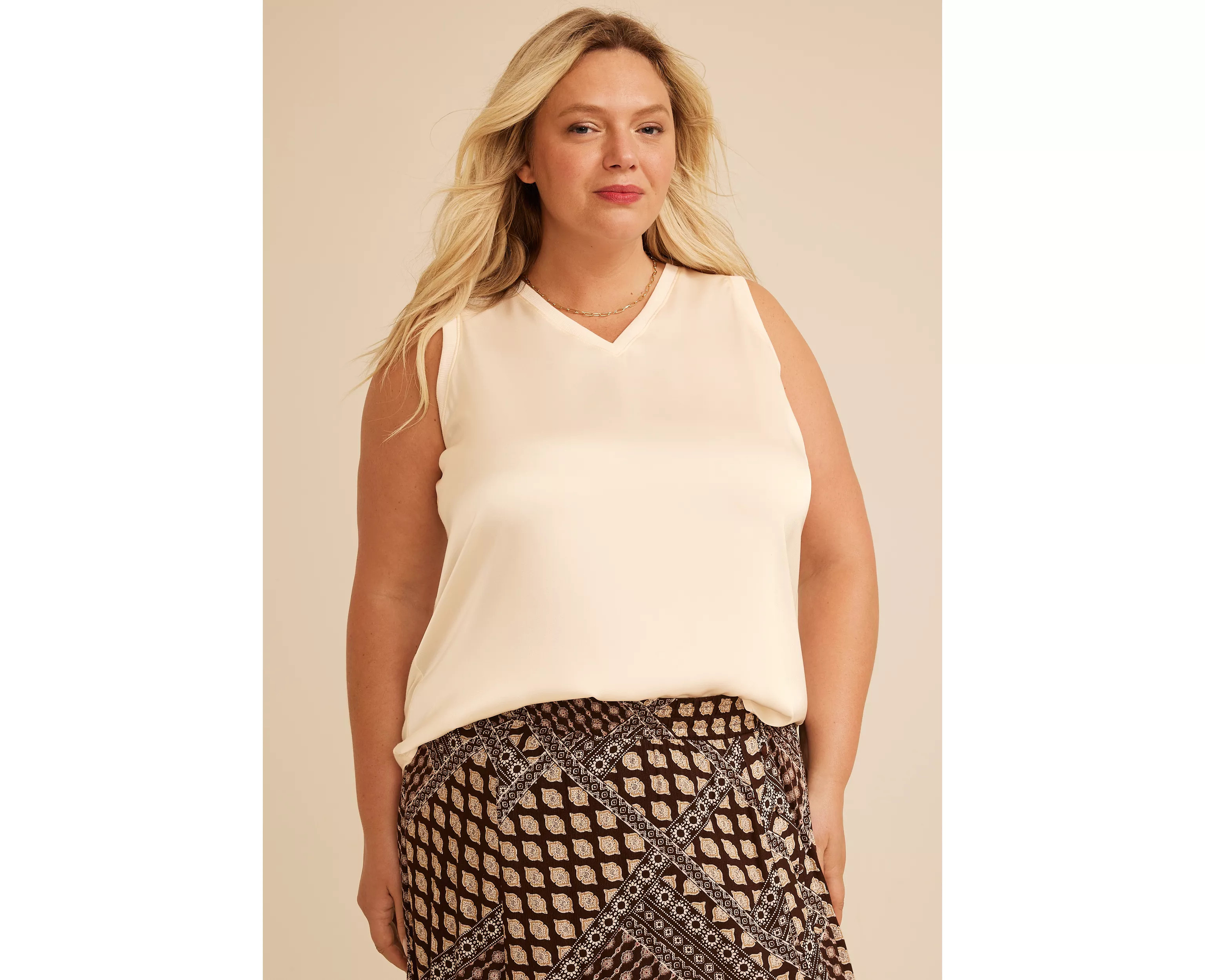 Plus Size Satin Front V Neck Tank Top | maurices | Maurices