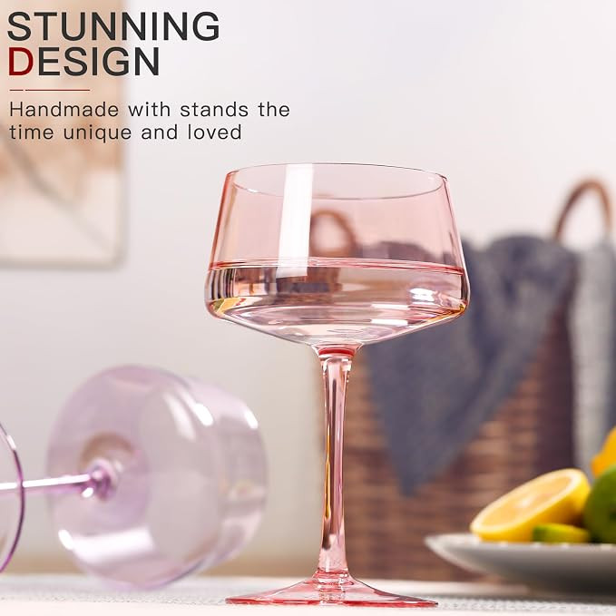 Colored Martini Glasses Set of 6, 13 oz large Coupe Glass, Premium Crystal Cocktail Glasses, Mart... | Amazon (US)