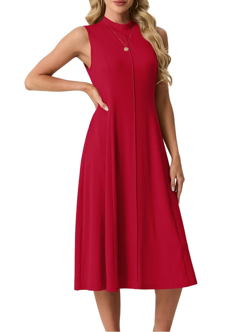 Cueply Womens Summer Dresses Casual 2026 Sleeveless Midi Dress Tank Sundress Vacation Outfits wit... | Walmart (US)