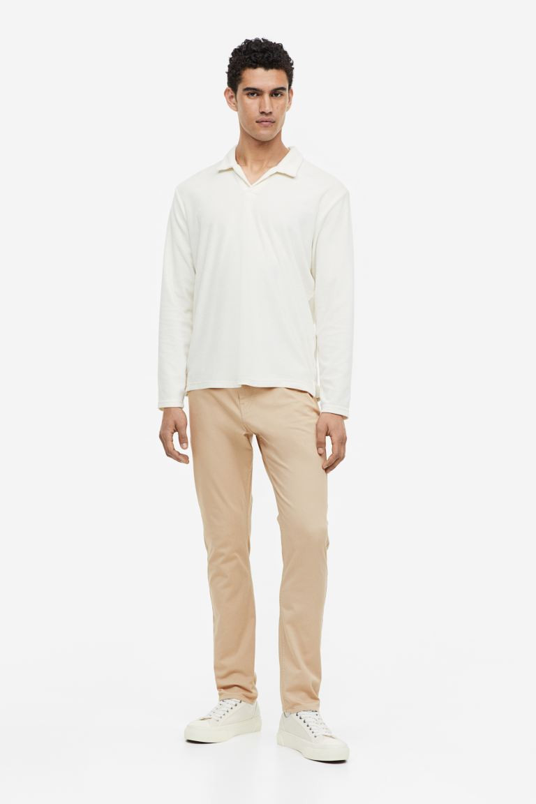 Slim Fit Cotton Twill Pants | H&M (US + CA)