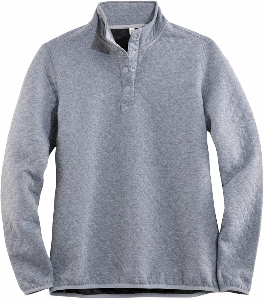 ThCreasa Womens Long Sleeve Quilted Pattern Sweatshirts Snap Button Pullovers Shirts Tops | Amazon (US)