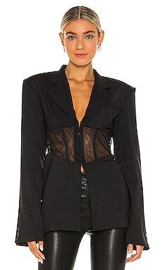 DANIELLE GUIZIO Corset Blazer in Black from Revolve.com | Revolve Clothing (Global)