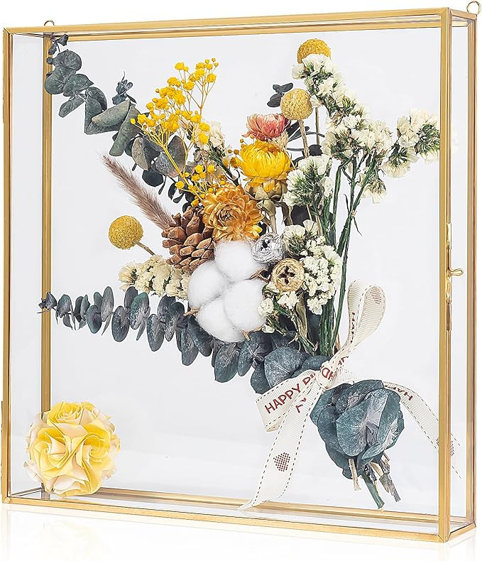 Large Shadow Box Frame 12x12, Glass Wedding Shadow Boxes Display Case, Deep 3D Picture Frame with... | Amazon (US)