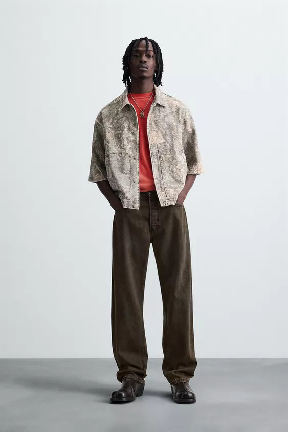 WASHED ABSTRACT PRINT OVERSHIRT | Zara US