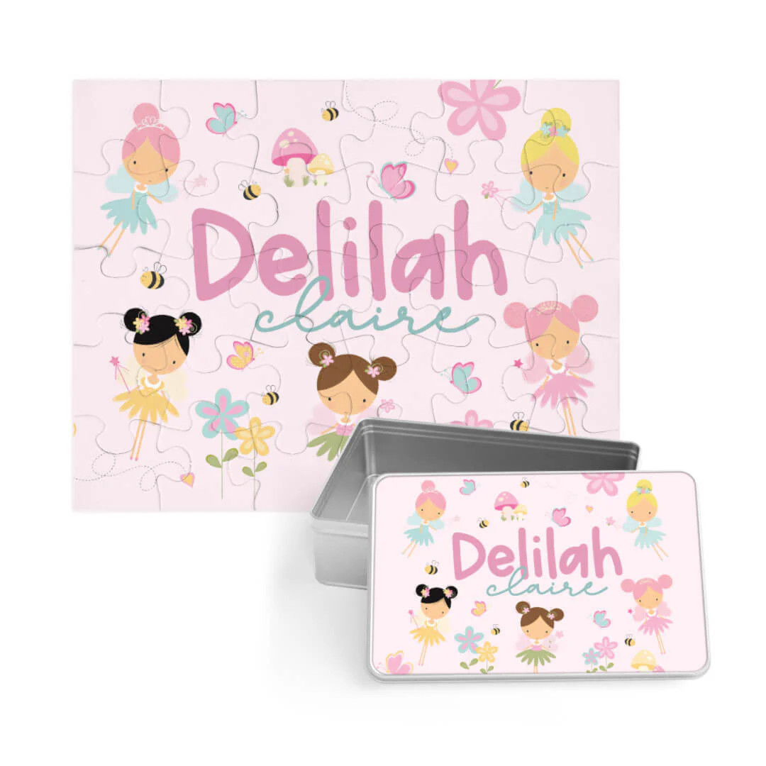 Kids Personalized 30 Piece Puzzle | Fairy Garden | Caden Lane