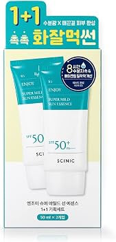 SCINIC Enjoy Super Mild Sun Essence 2 Set SPF50+ PA++++ 1.69 fl oz(50ml) | A Lightweight Hydratin... | Amazon (US)