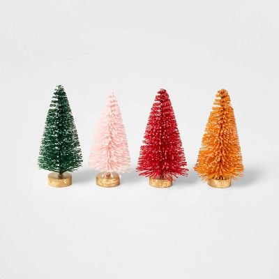 4pk Bottle Brush Christmas Tree Set - Wondershop™ | Target