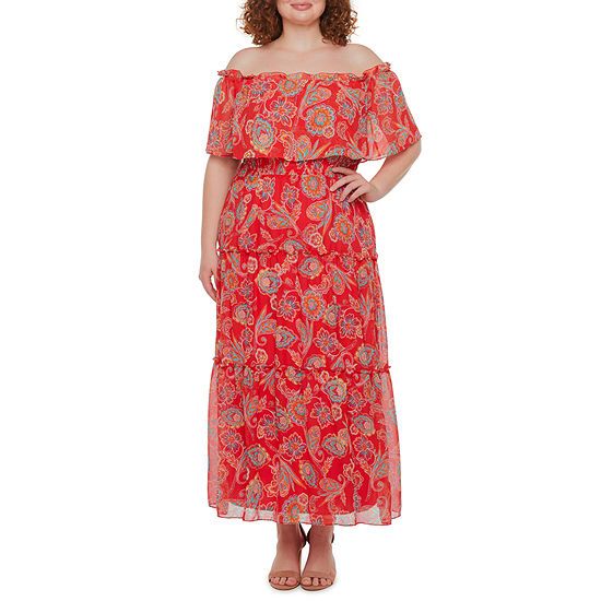 Rabbit Rabbit Rabbit Design-Plus Off The Shoulder Paisley Maxi Dress | JCPenney