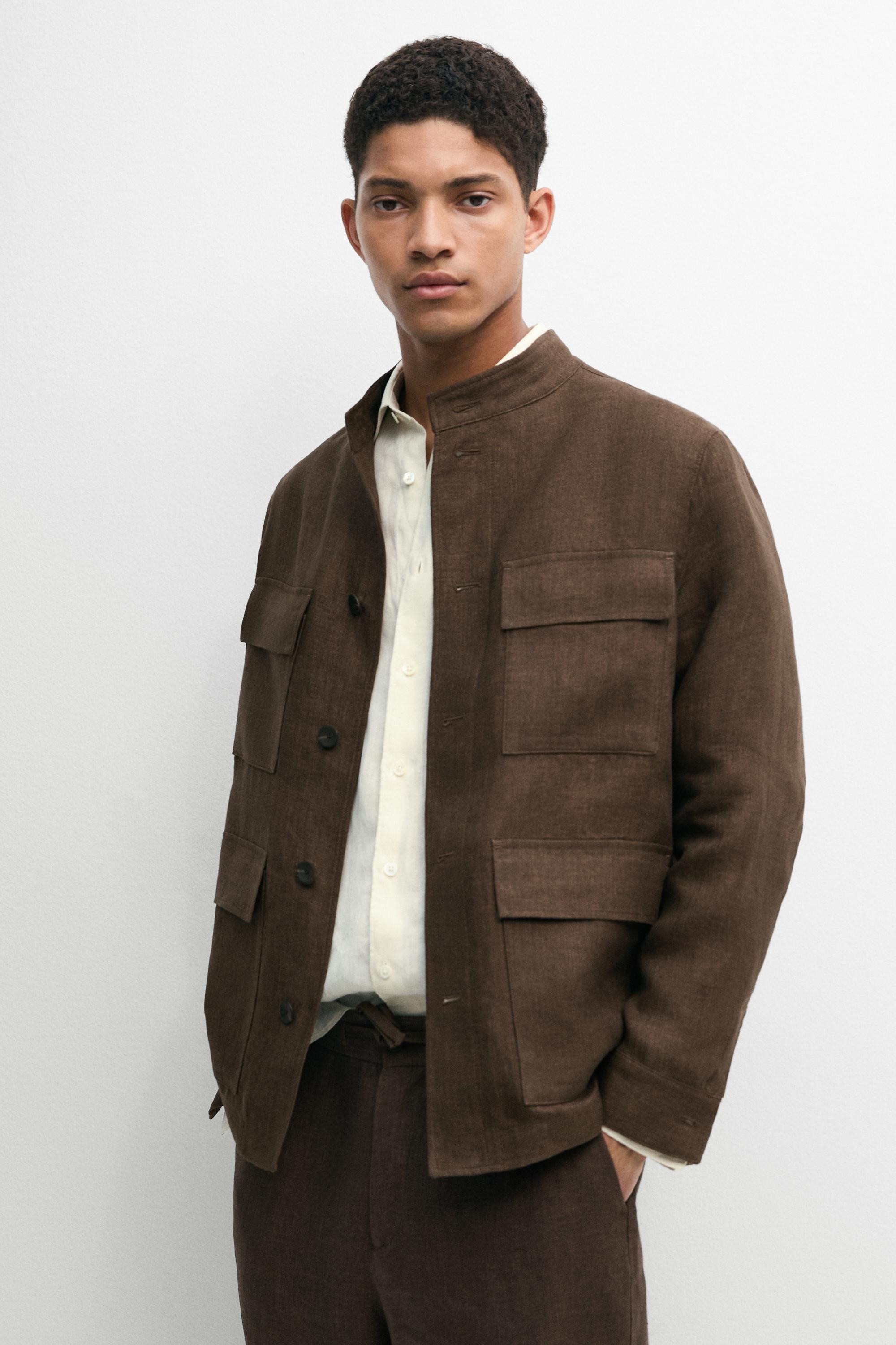 Total look faded linen overshirt | Massimo Dutti UK