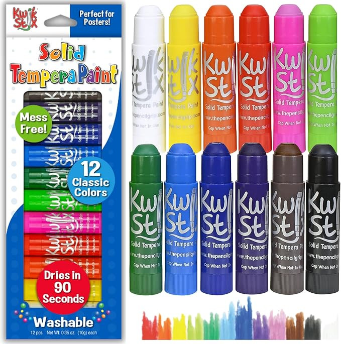 Kwik Stix Solid Tempera Paint Sticks, 12 Colors, Washable Paint Sticks for Kids, Super Quick Dryi... | Amazon (US)