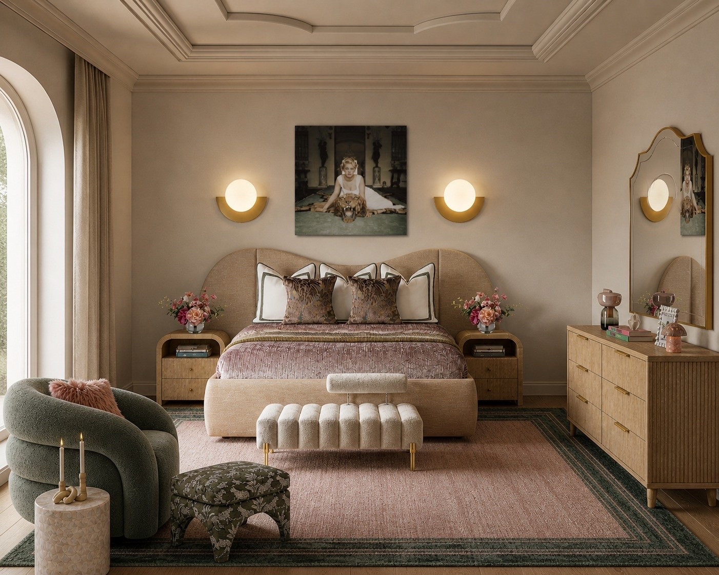 Soft blush tones, sculptural details, and layered textures = the dreamiest bedroom moment 🎀✨ Everything in this space is giving elevated feminine luxury while still feeling warm and livable. And the best part? It’s all found on Amazon 🤍 Shop this entire bedroom look on my LTK. 

 #amazonhome #bedroominspo #luxuryinteriors #LTKHome #LTKSaleAlert #LTKHome