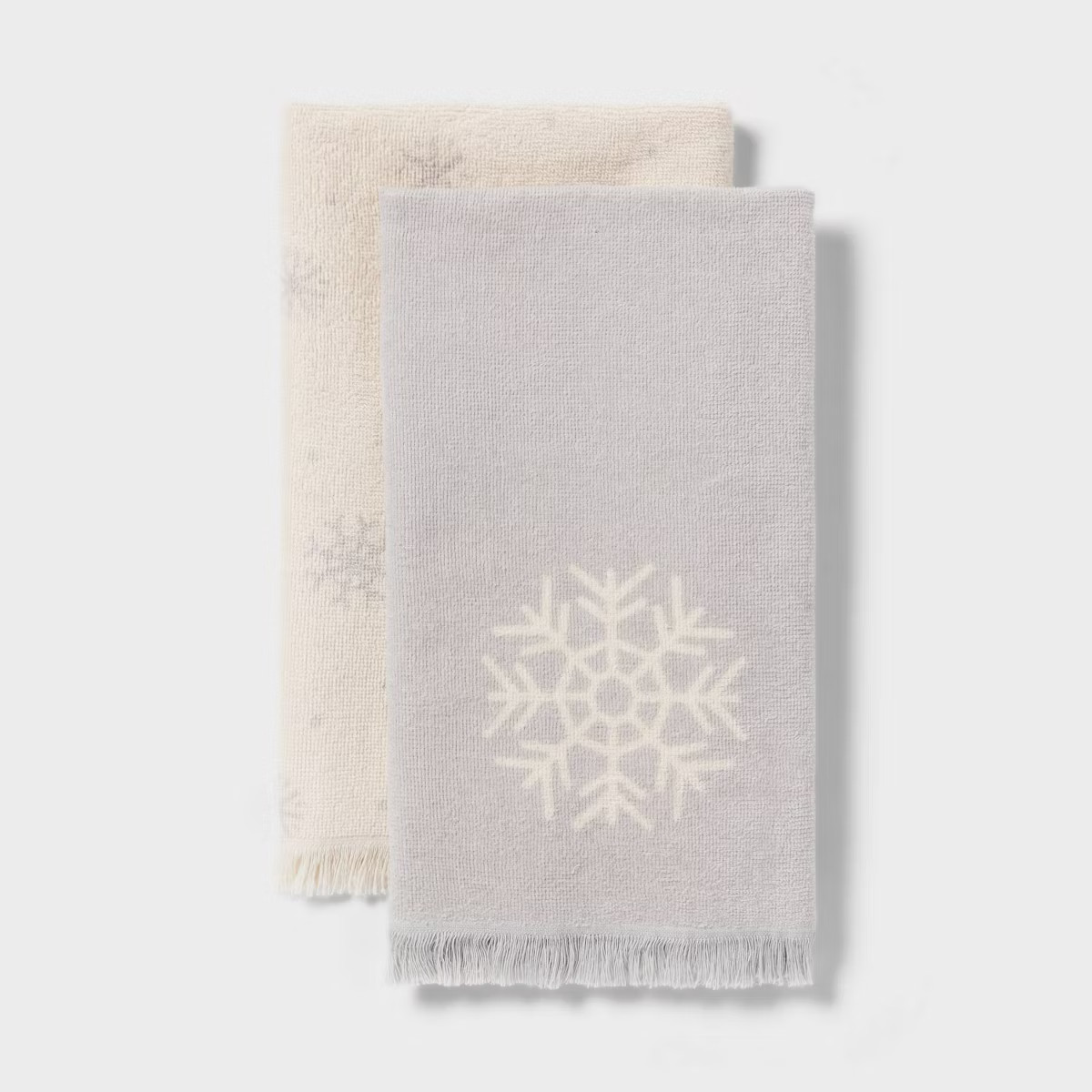 2pk Christmas Snowflake Hand Towels Gray/White - Wondershop™ | Target