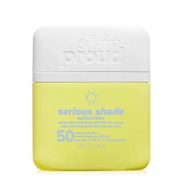 Skin Proud, Serious Shade Lightweight and Hydrating Sunscreen Serum SPF 50, 1.35 fl oz | Walmart (US)